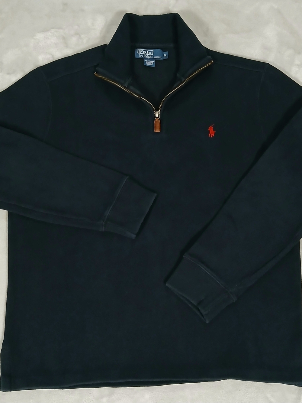 Polo Ralph Lauren 1/4 Zip Pullover M Men's Black